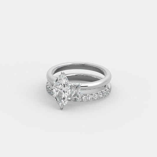 Nous x French-Pavé Set in Marquise Cut
