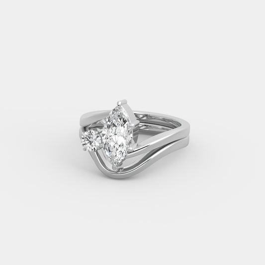 Oria x Contour Lapel Set in Marquise Cut