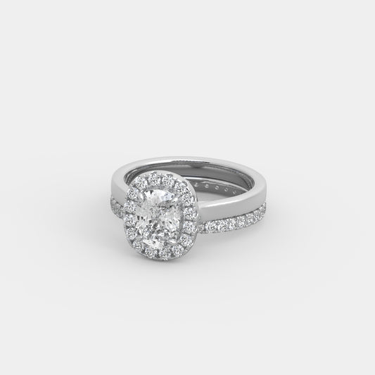 Elizabeth x Pavé Set in Cushion Cut