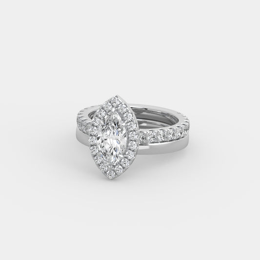 Elizabeth Pavé x Classic Set in Marquise Cut