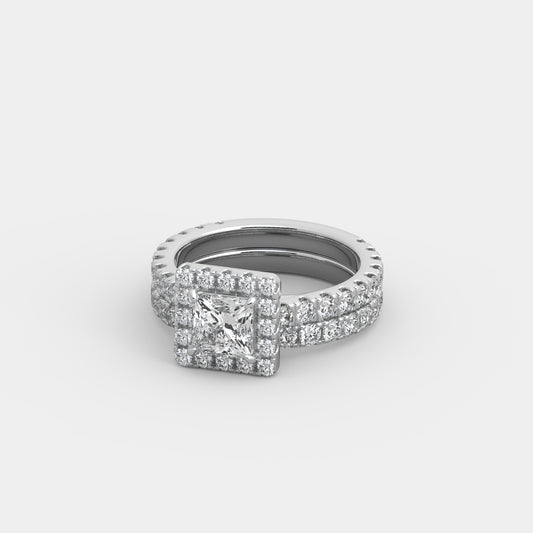 Elizabeth Pavé x Pavé Set in Princess Cut