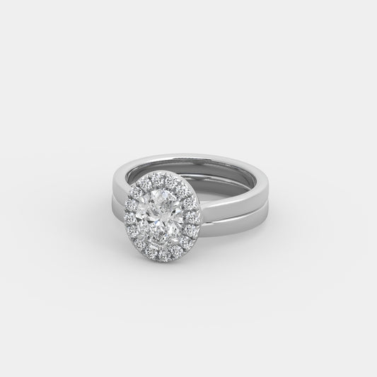 Elizabeth French-Halo x Classic Set in Oval Cut