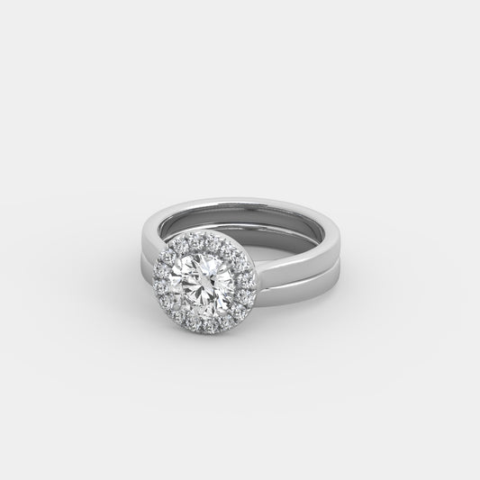 Elizabeth French-Halo x Classic Set in Round Cut