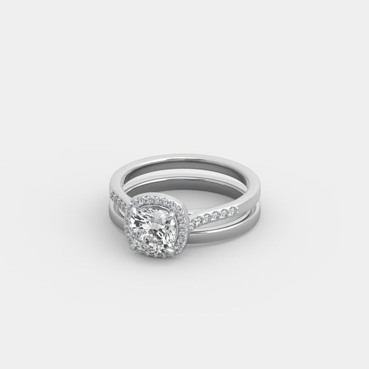 Beth Pavé x Classic Set in Cushion Square Cut