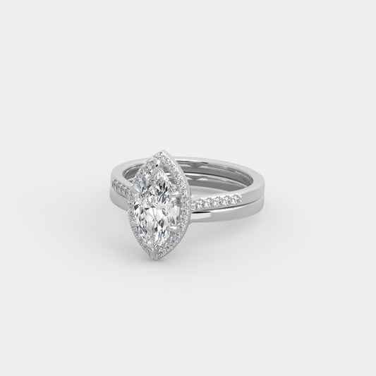 Beth Pavé x Mirror Set in Marquise Cut