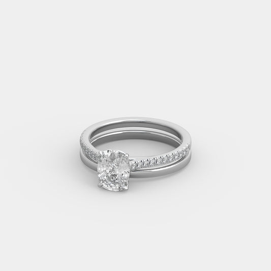Elise French-Pavé x Classic Set in Cushion Cut