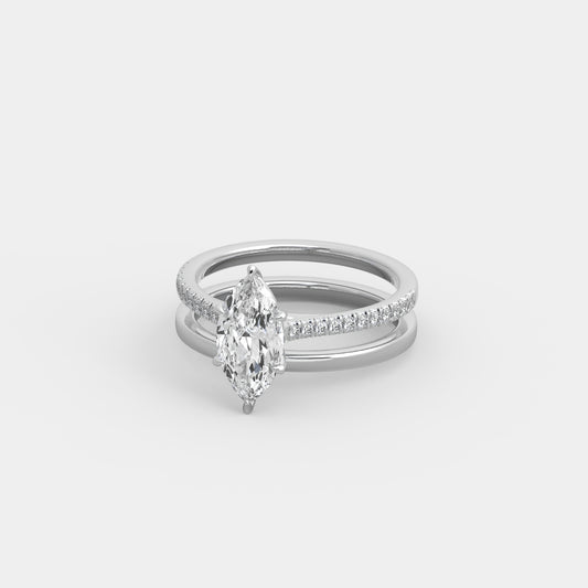 Elise French-Pavé x Classic Set in Marquise Cut
