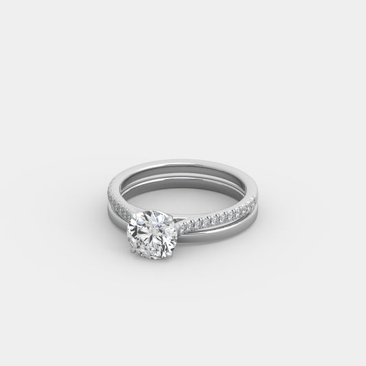Elise French-Pavé x Classic Set in Round Cut