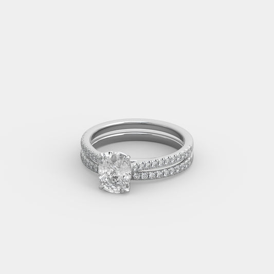 Elise French-Pavé x French-Pavé Set in Cushion Cut