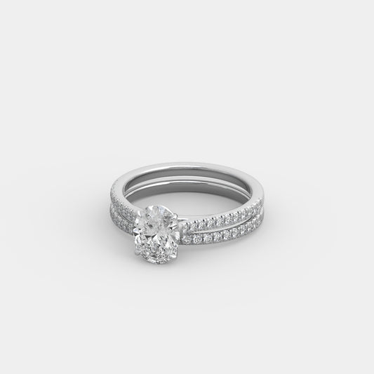 Elise French-Pavé x French-Pavé Set in Oval Cut