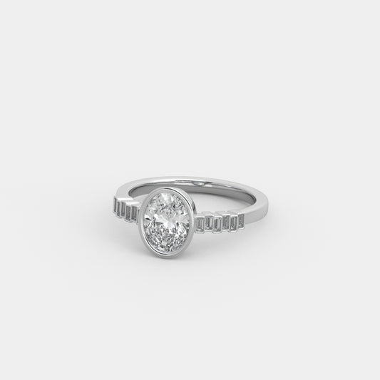 Noelle Baguette-Accented in Oval Cut