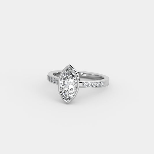 Noelle Shared Prong-Pavé in Marquise Cut
