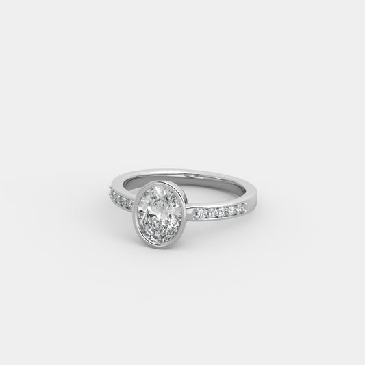 Noelle Shared Prong-Pavé in Oval Cut