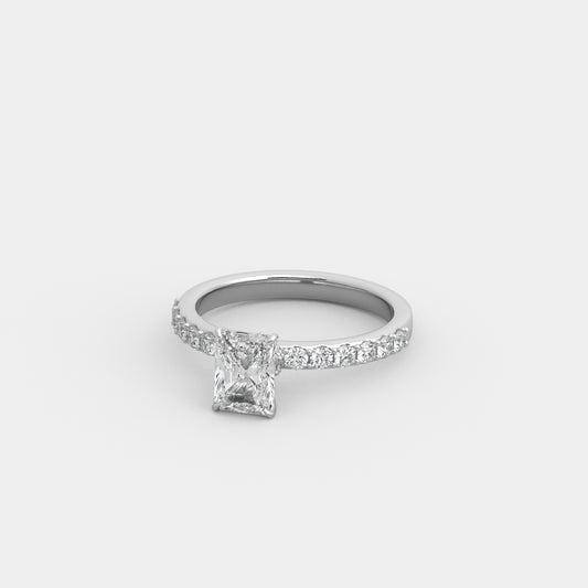 Odette Shared Prong-Pavé in Radiant Cut