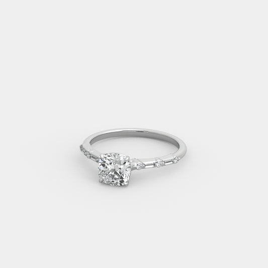 Bria Blanc in Cushion Square Cut