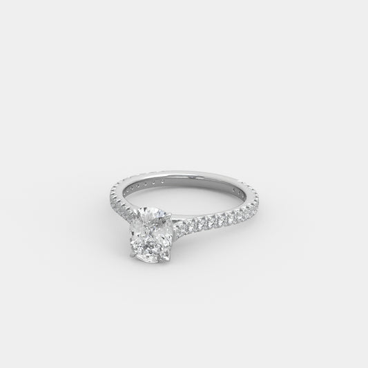 Kira French-Pavé in Cushion Cut