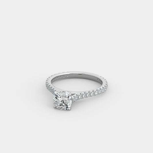 Kira French-Pavé in Cushion Square Cut