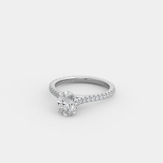 Kira French-Pavé in Oval Cut