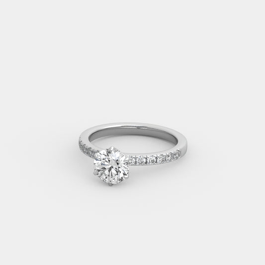 Hazel Fleur Pavé in Round Cut
