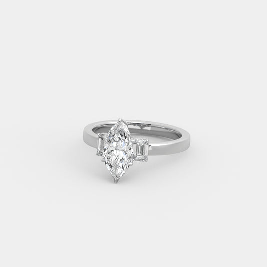 Rhea Emerald-Shouldered in Marquise Cut