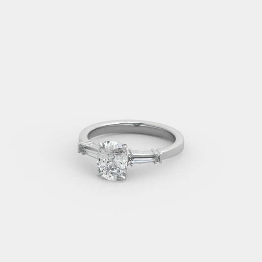 Rhea Baguette-Shouldered in Cushion Cut