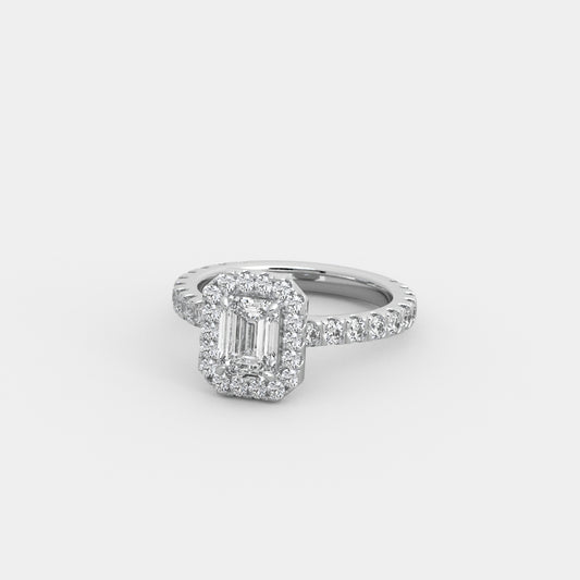 Elizabeth Pavé in Emerald Cut
