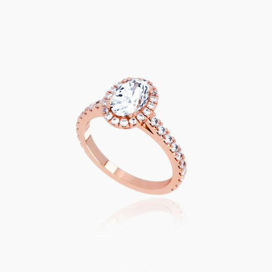 14K Rose Gold Azure Pavé Oval Halo (old v)