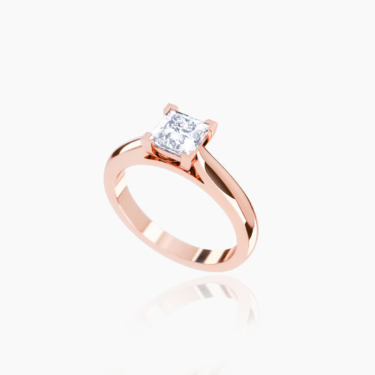 18K Rose Gold Amoret Princess Solitaire