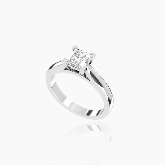 18K White Gold Amoret Princess Solitaire