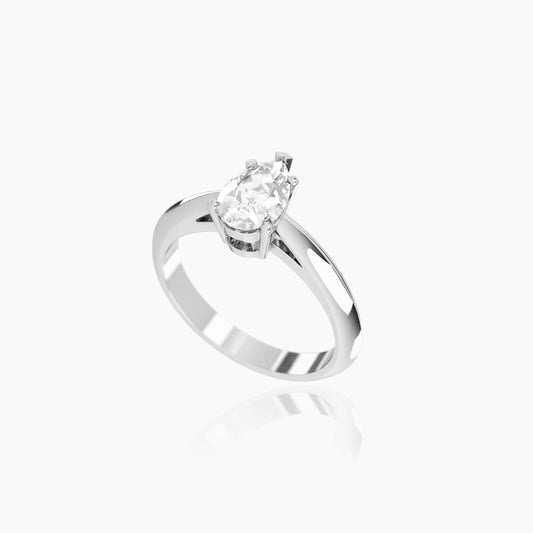 Platinum Zephyr Pear Solitaire