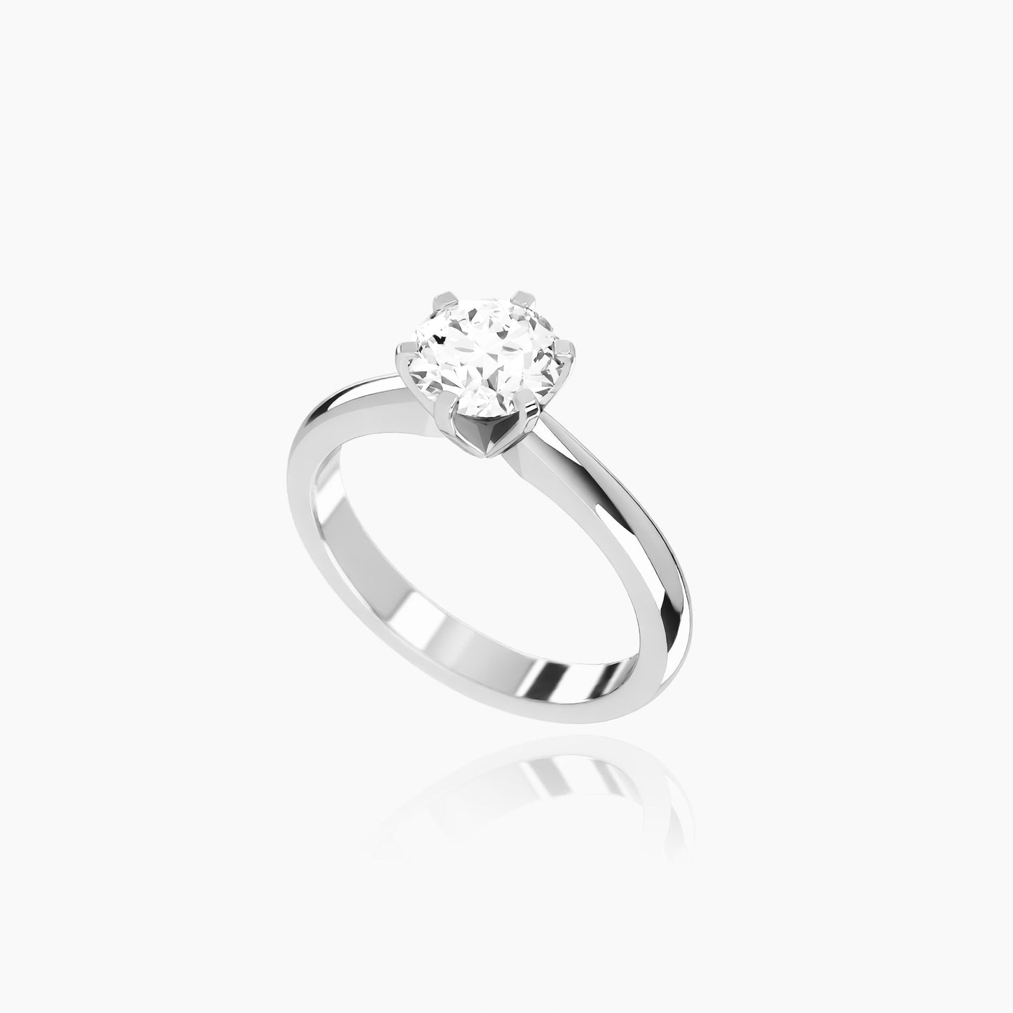 18K White Gold Amoret Round Solitaire