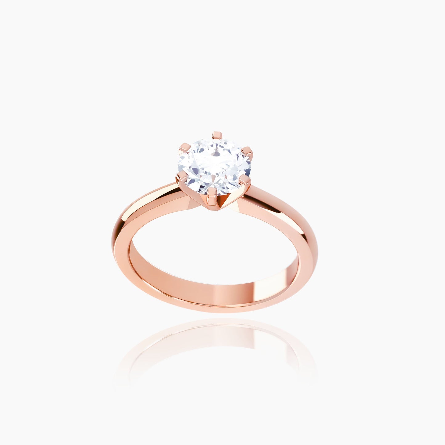 18K Rose Gold Amoret Round Solitaire