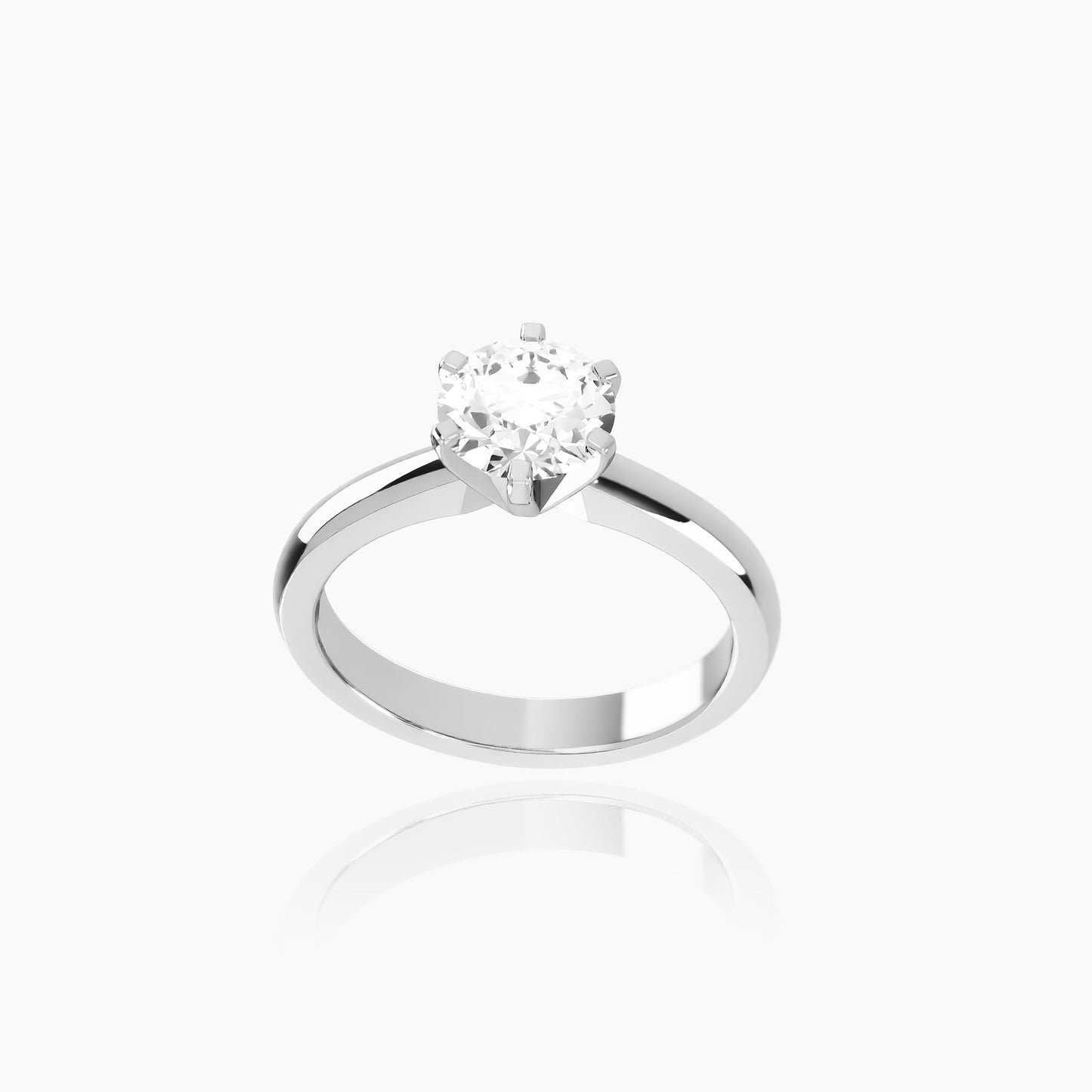 18K White Gold Amoret Round Solitaire