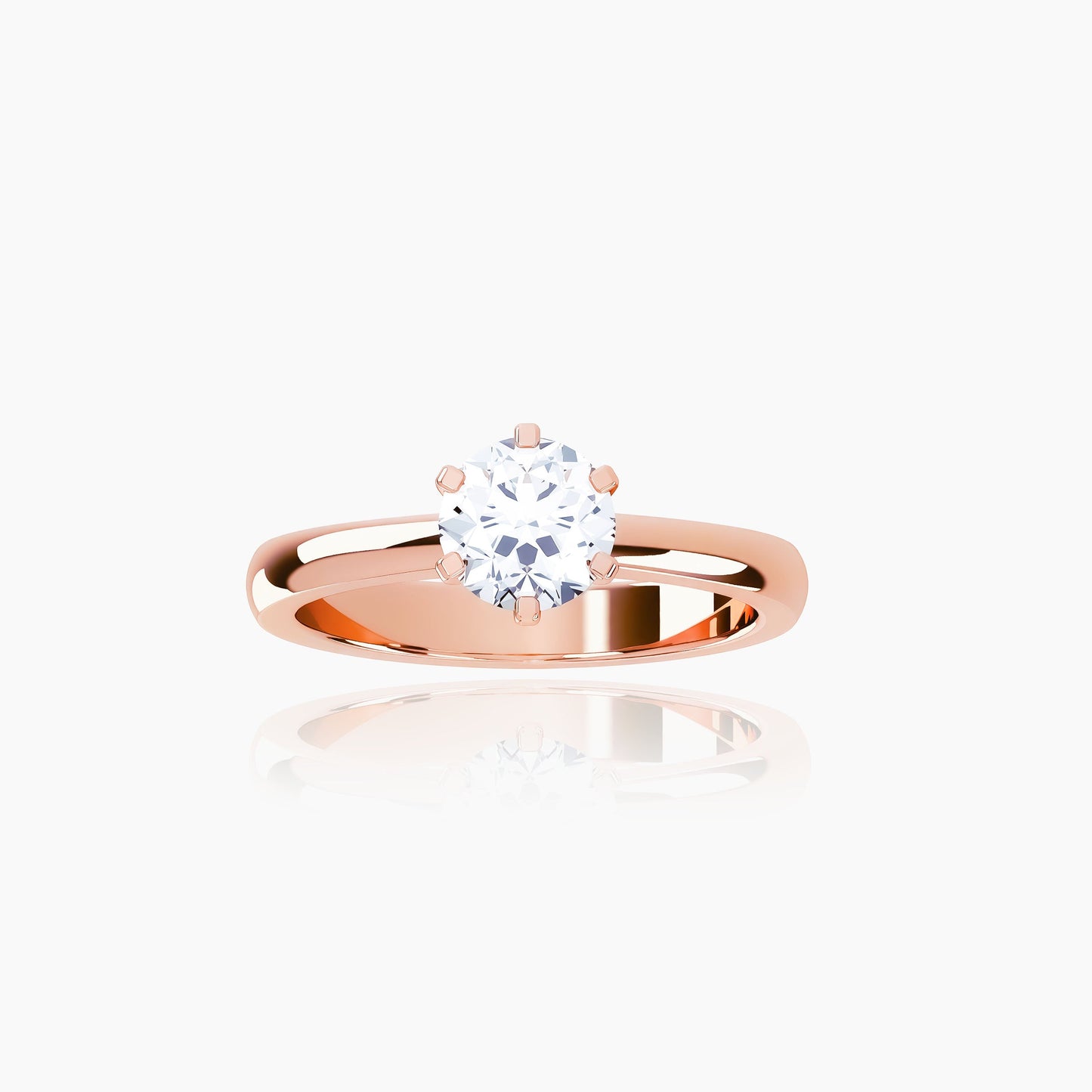 18K Rose Gold Amoret Round Solitaire