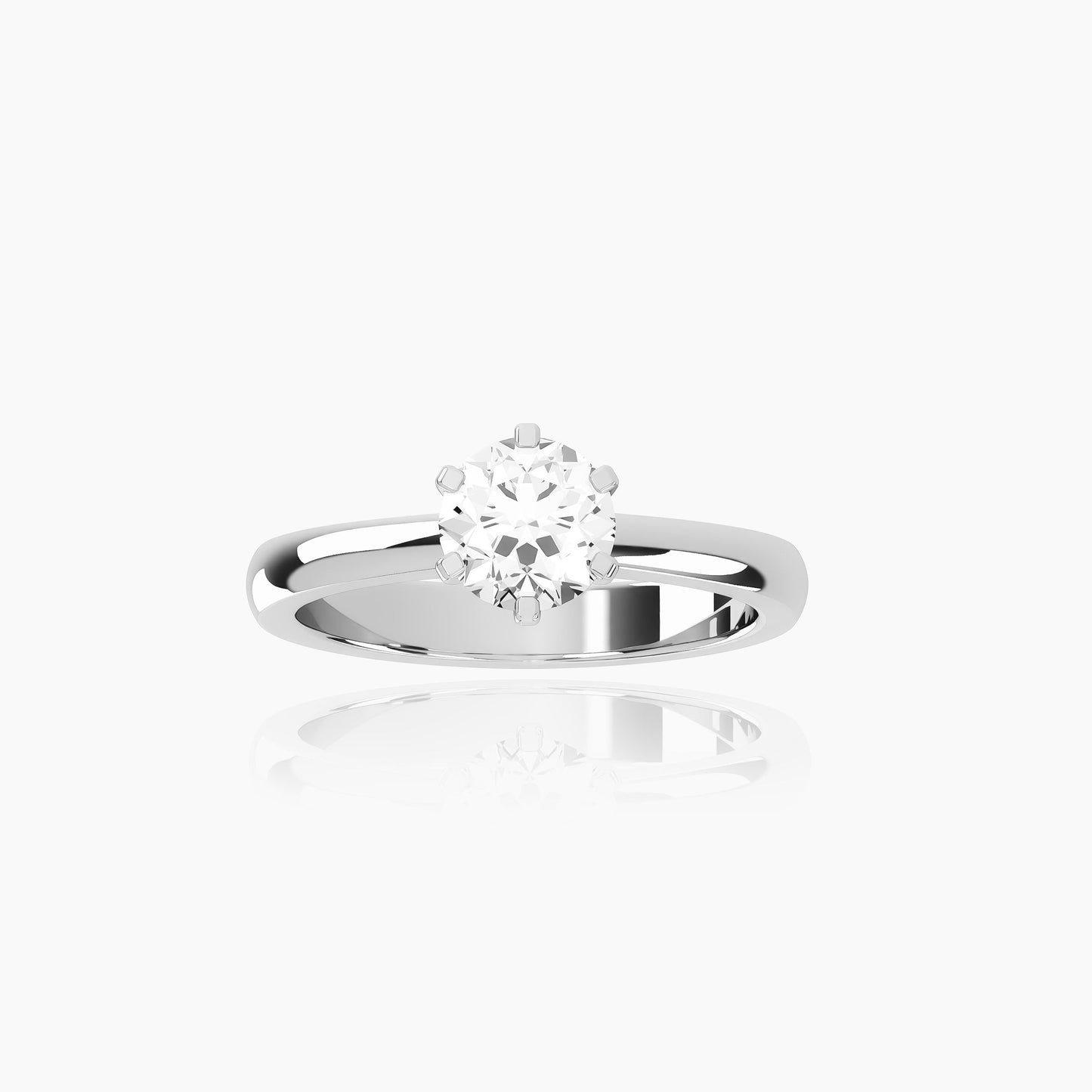 18K White Gold Amoret Round Solitaire