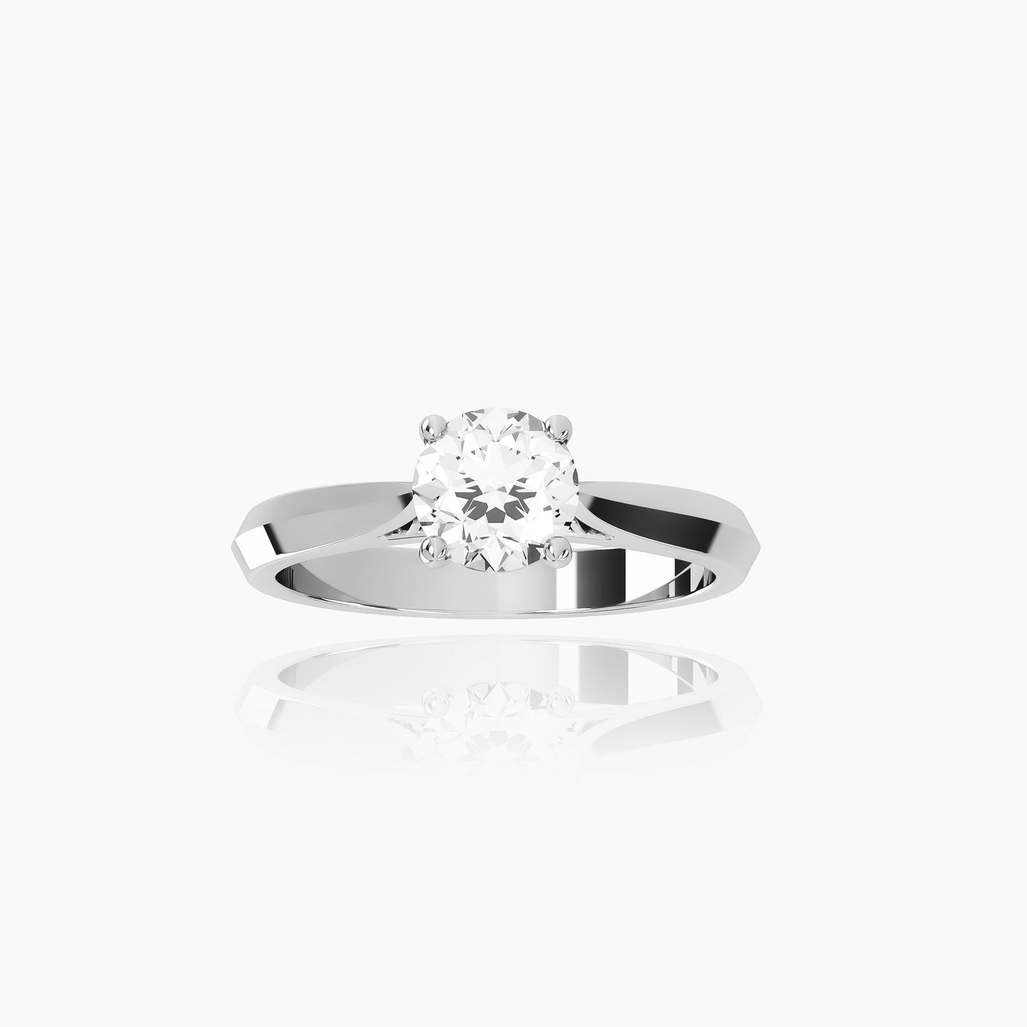 18K White Gold Avelar Round Solitaire