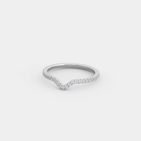 Chevron French-Pavé Band
