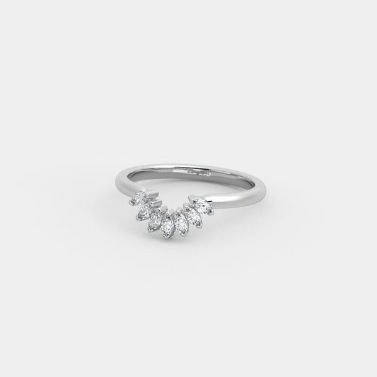 Chevron Marquise Accented Band